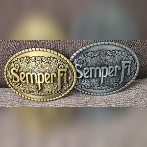 New USMC Marine Corps Semper fi Oval Belt Buckle Choose One